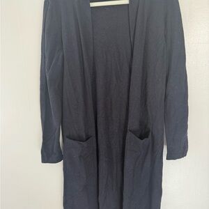 Magaschoni Navy Open Front Trench Coat